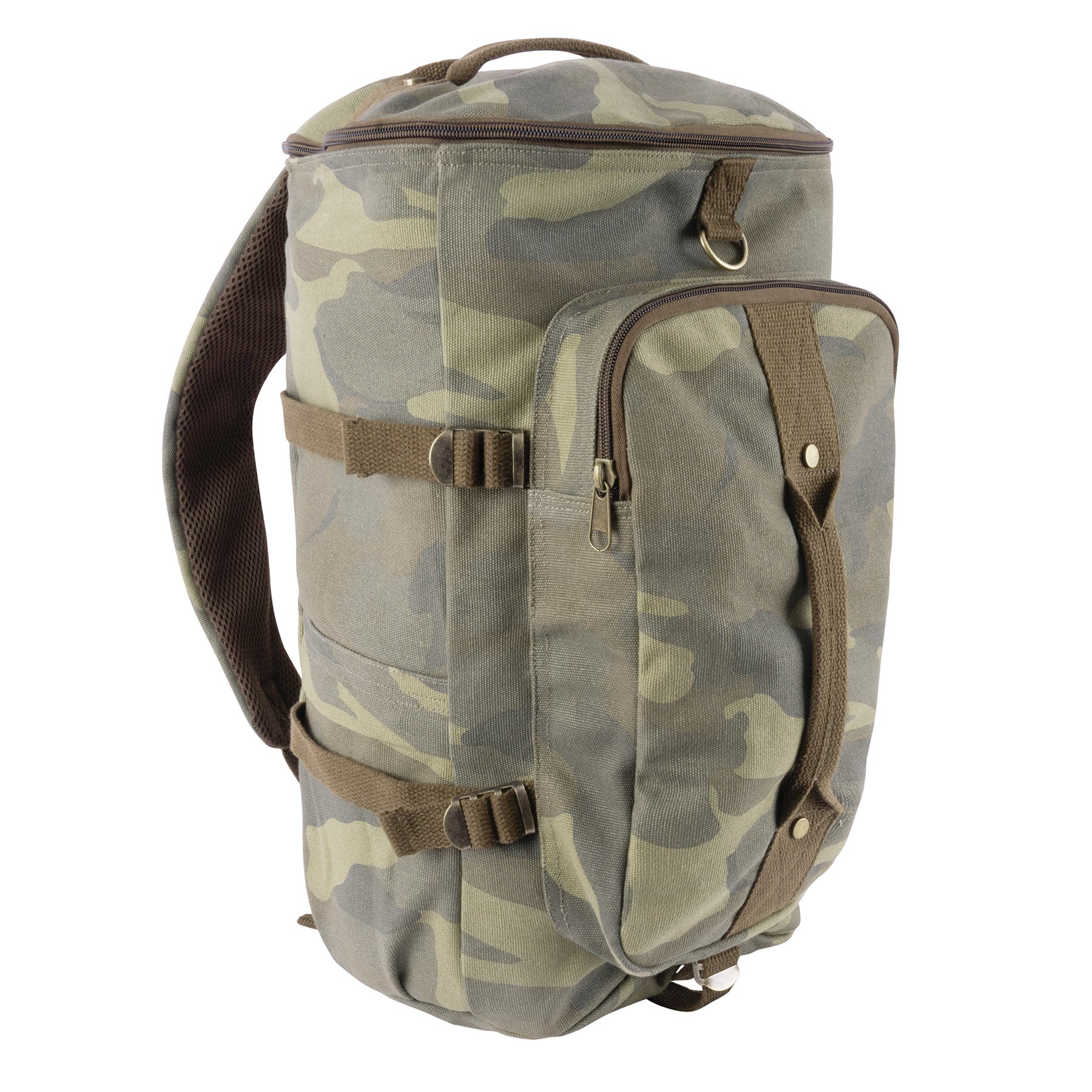 Rothco Convertible Canvas Duffle Backpack 19 Inches Woodland Camo