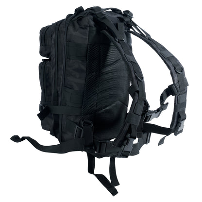 Rothco Medium Transport Pack Midnight Black Camo - Tactical 25L Backpack with MOLLE Webbing and Water-Resistant Features