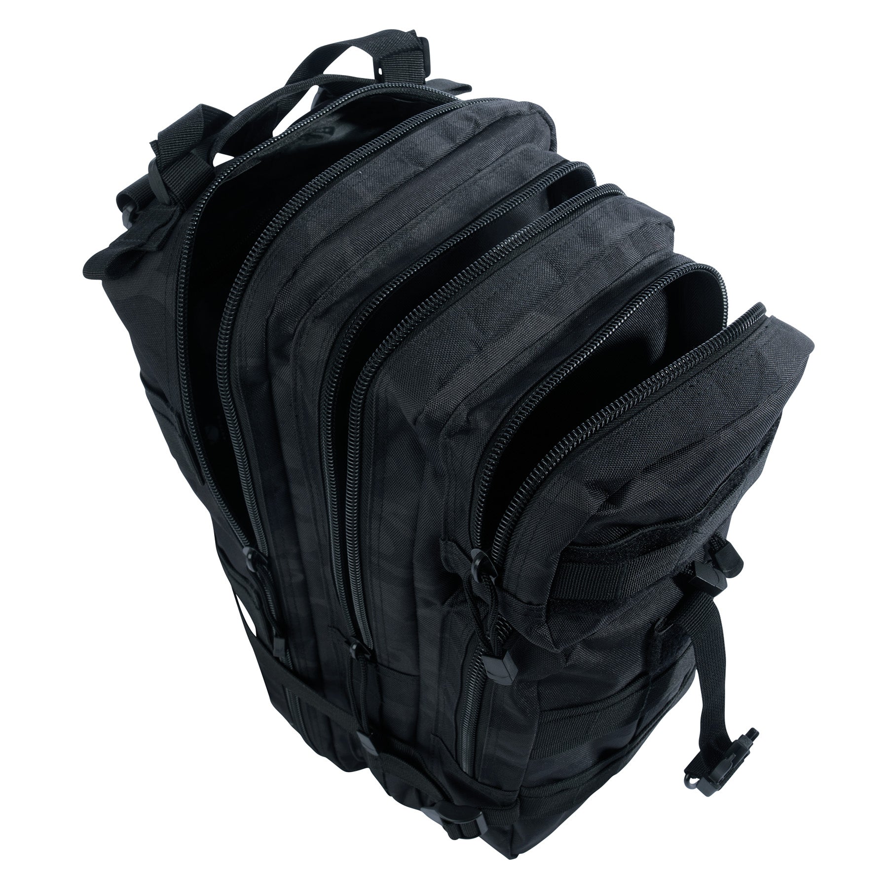 Rothco Medium Transport Pack Midnight Black Camo - Tactical 25L Backpack with MOLLE Webbing and Water-Resistant Features