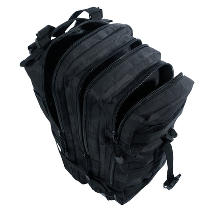 Rothco Medium Transport Pack Midnight Black Camo - Tactical 25L Backpack with MOLLE Webbing and Water-Resistant Features