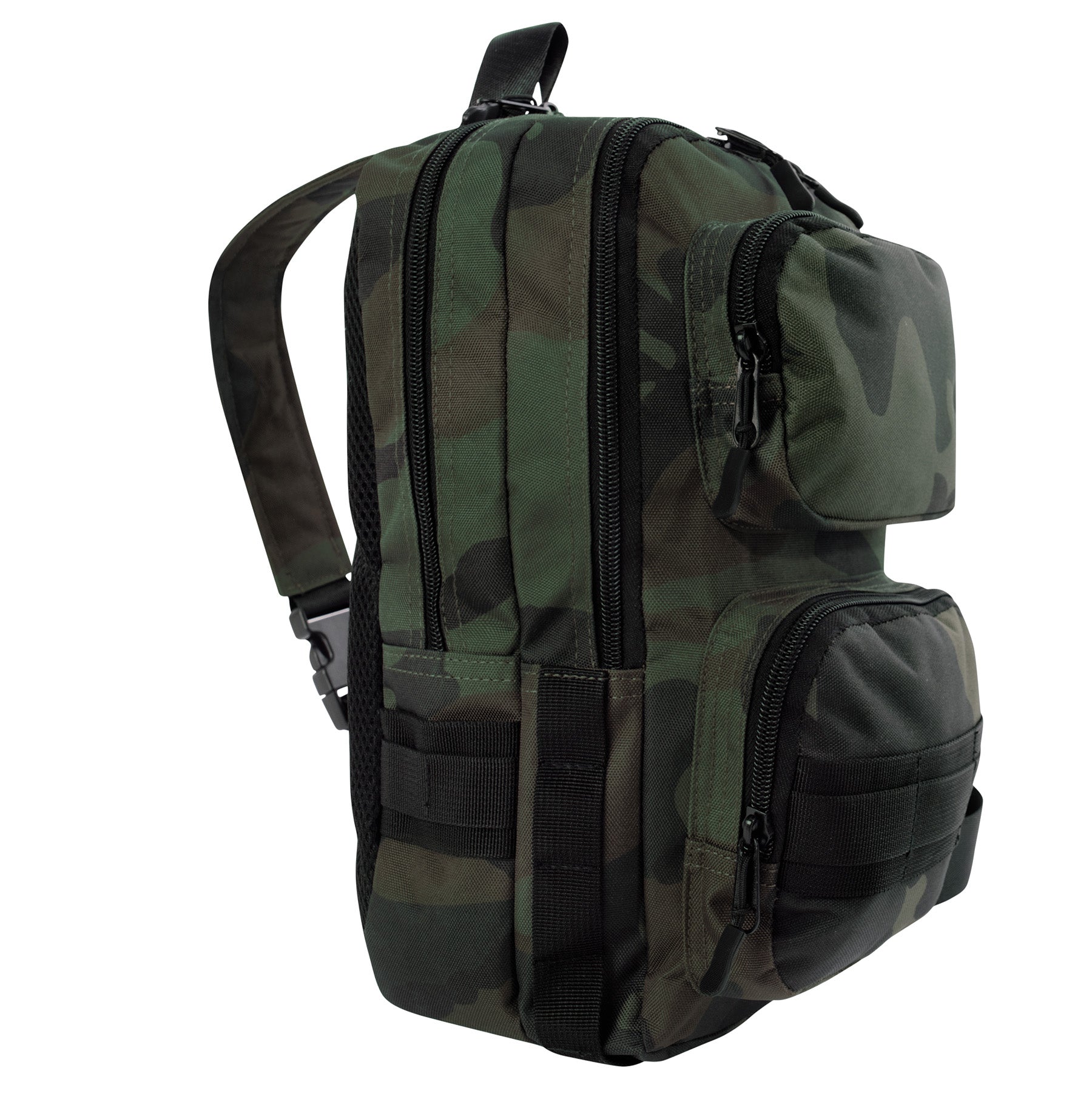 Rothco Tactical Traveler Sling Bag in Midnight Woodland Camo – Compact EDC and CCW Storage