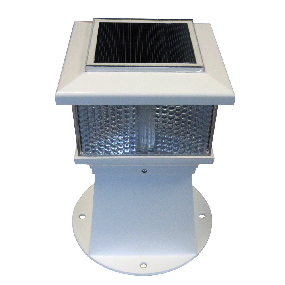Dock Edge Solar Piling Light DE96264F - Bright White LED, 360° Illumination for Docks and Walkways