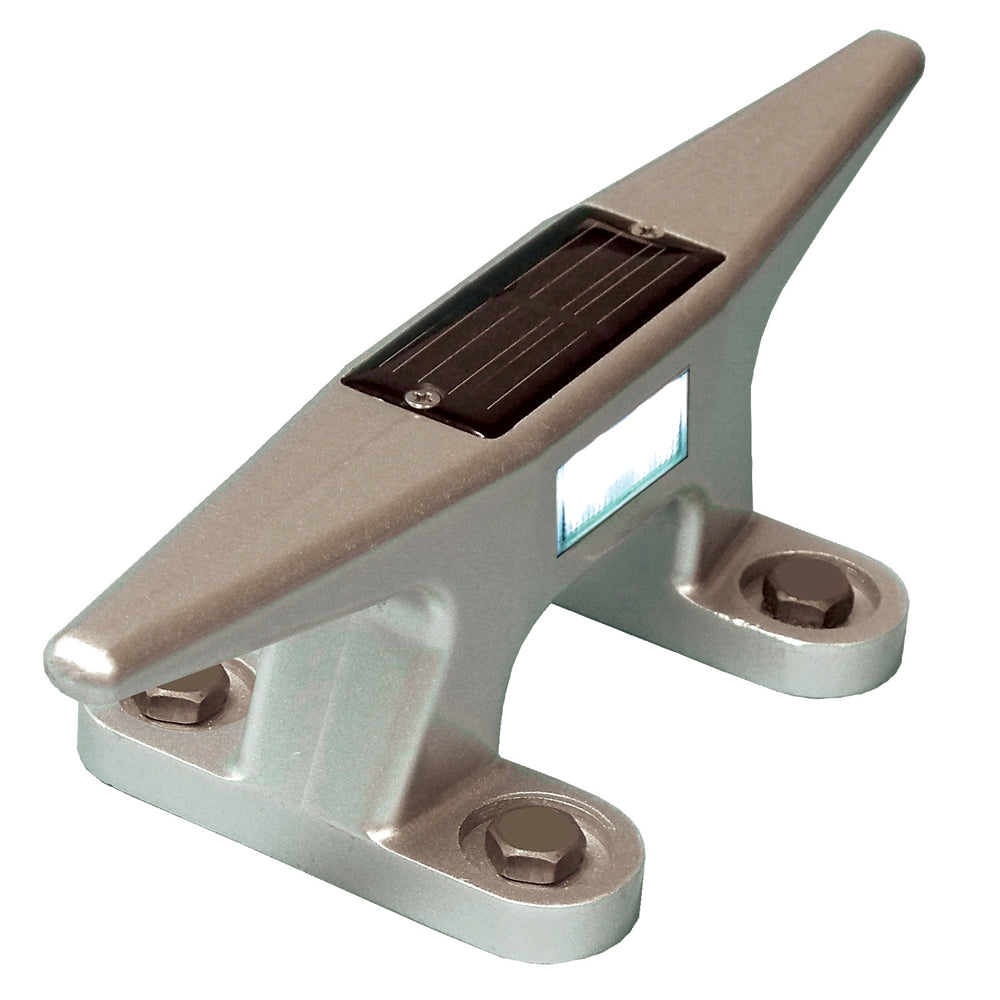 Dock Edge Solar 10-inch Aluminum Dock Cleat with LED Lighting and Solar Charging
