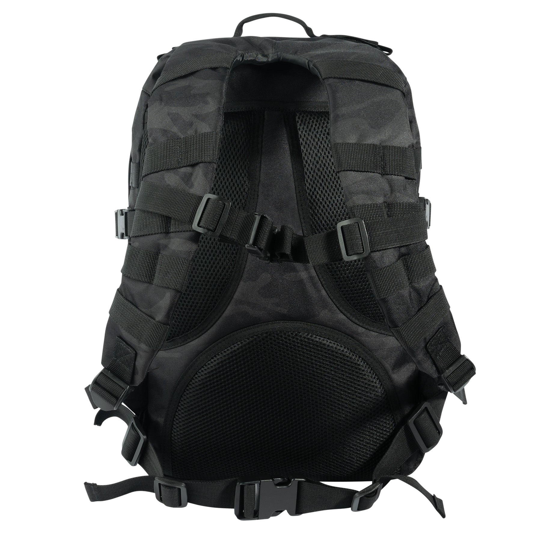 Rothco Fast Mover Tactical Backpack Midnight Black Camo - 34L Capacity with MOLLE Webbing and Hydration Compatibility