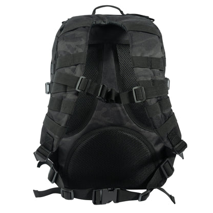 Rothco Fast Mover Tactical Backpack Midnight Black Camo - 34L Capacity with MOLLE Webbing and Hydration Compatibility