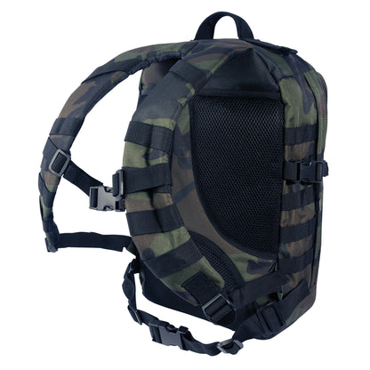 Rothco Fast Mover Tactical Backpack Midnight Woodland Camo – 34L Capacity with MOLLE Webbing and Hydration Compatibility
