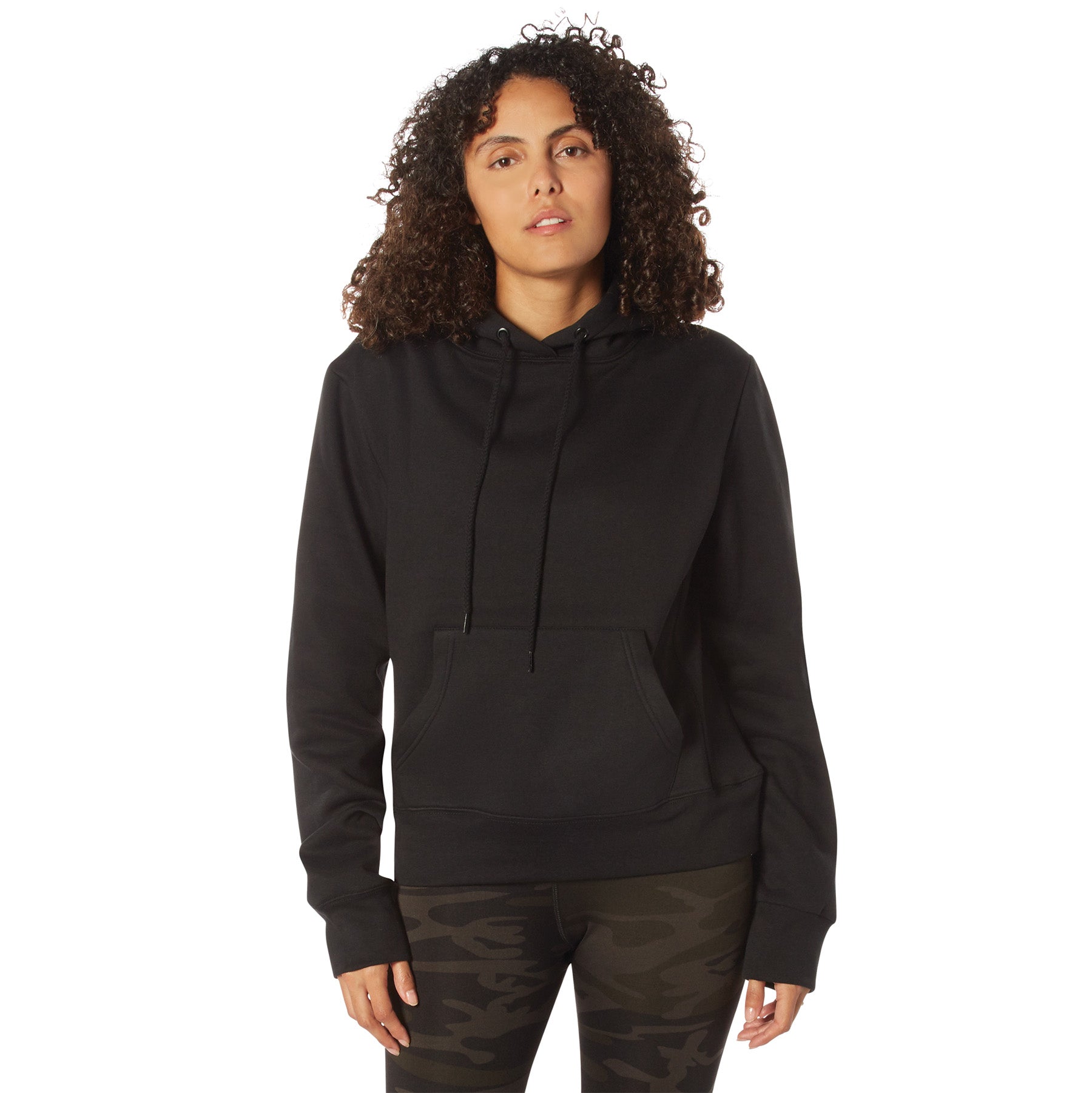 Rothco Women's Every Day Hoodie Black Size Large – Comfortable Fleece-Lined Pullover with Hidden Phone Pocket