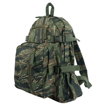 Rothco Vintage Canvas Compact Backpack with Tiger Stripe Camo - 24L Capacity