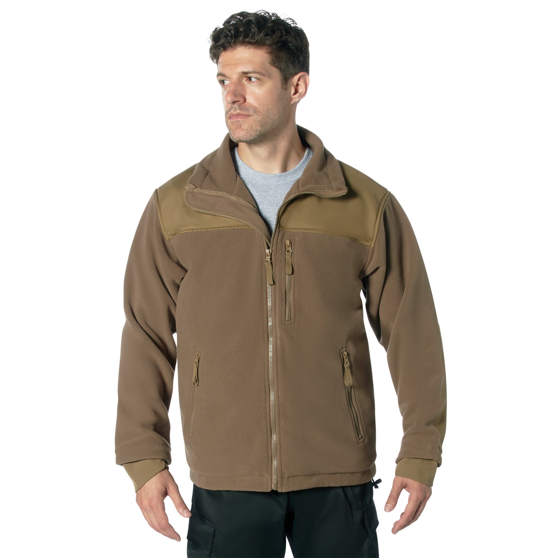 Rothco Concealed Carry Spec Ops Fleece Jacket in Coyote Brown, Size Small