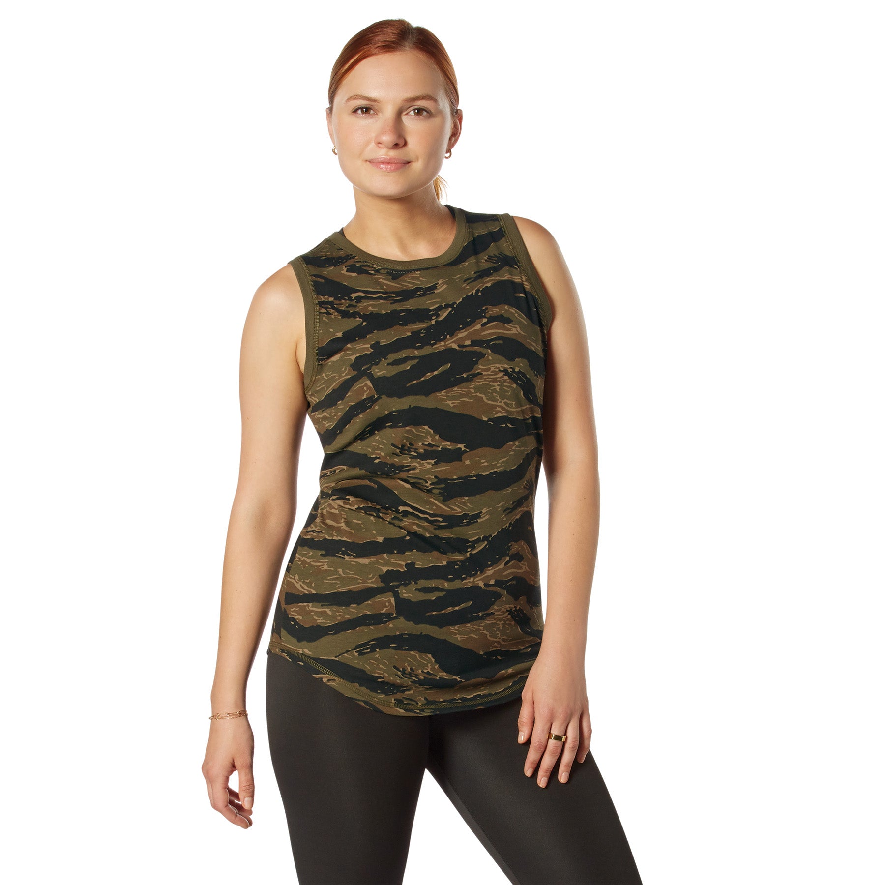 Rothco Women’s Essential Tank Top in Tiger Stripe Camo, Size XL