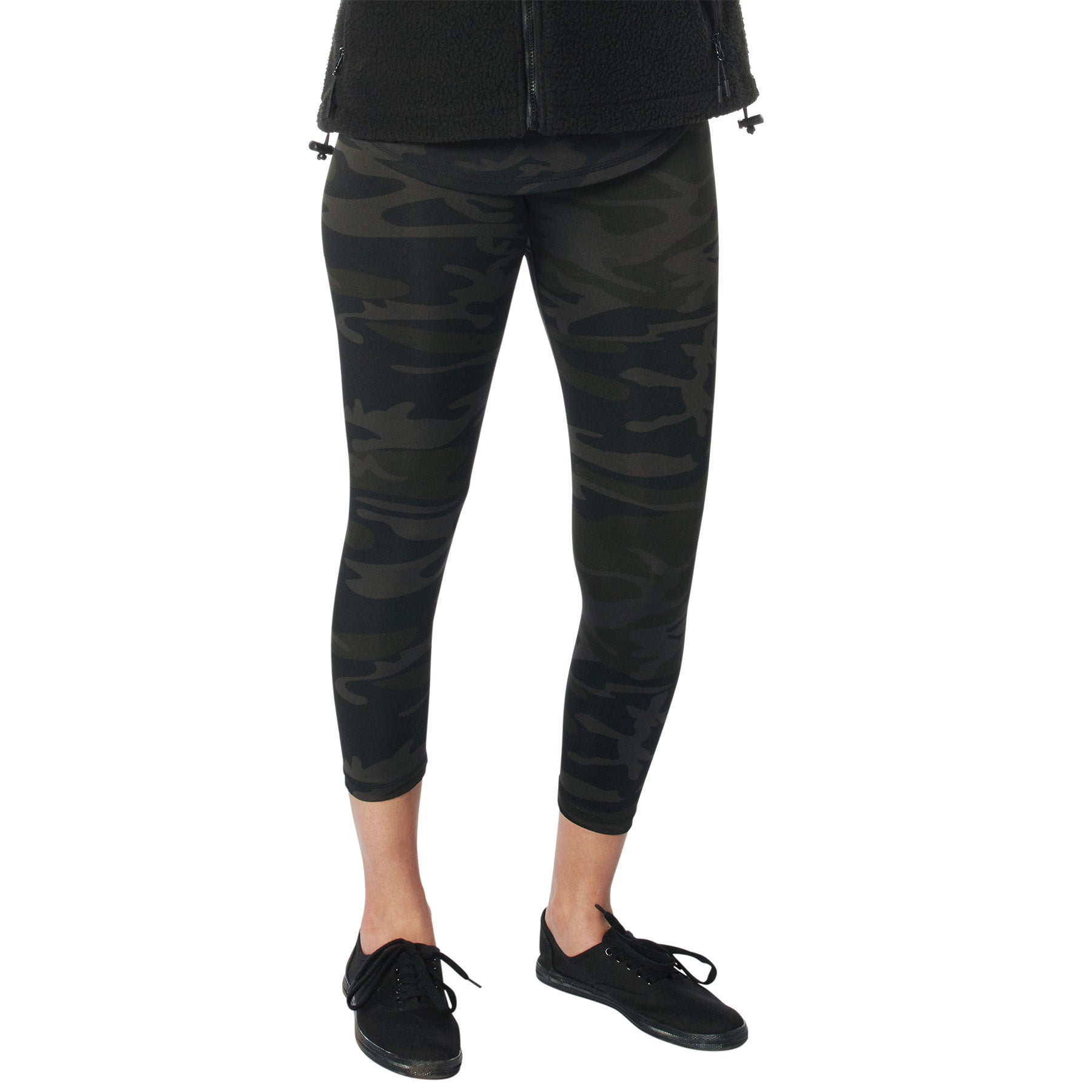 Rothco Women's Essential Leggings in Midnight Black Camo, Size 2XL