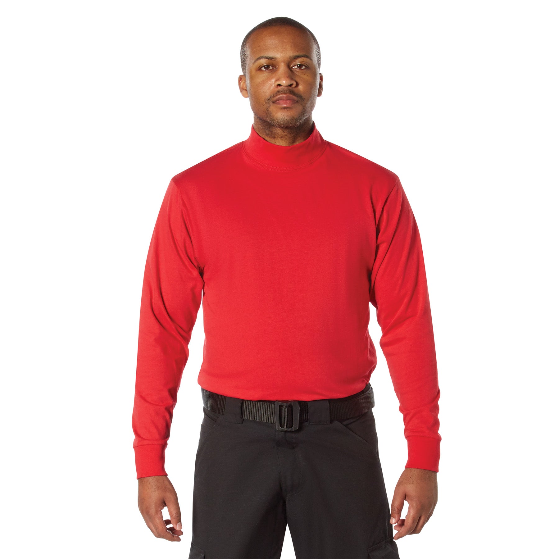 Rothco Mock Turtleneck Red Size M – Comfortable Base Layer for Law Enforcement and Public Safety