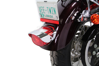 V-Twin Chrome Tail Lamp Visor for Harley Davidson FX, FXST, and FXWG Models