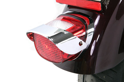 V-Twin Chrome Tail Lamp Visor for Harley Davidson FX, FXST, and FXWG Models