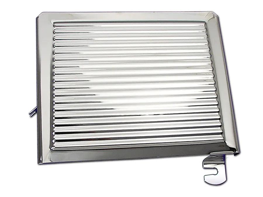 V-Twin Chrome Ribbed Battery Side Cover for Harley Davidson FL and FLH Models by V-Twin