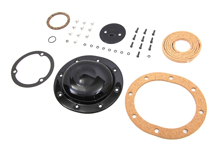 V-Twin 42-0048 Black Derby Cover Kit for 1936-1945 Harley-Davidson EL