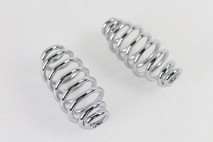 V-Twin Chrome 5 Inch Seat Spring Set - Heavy Duty Support with 5.5mm Wire Diameter