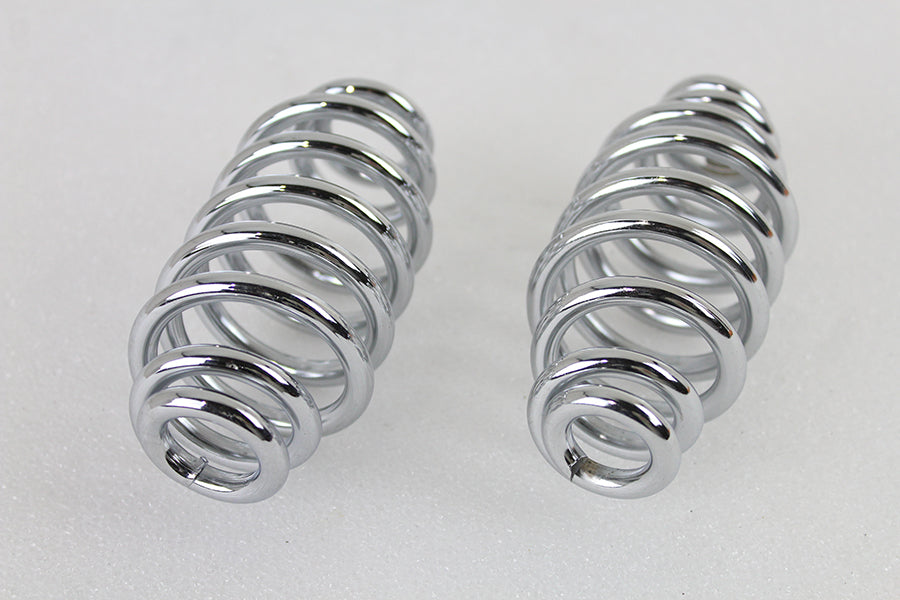 V-Twin Chrome 5 Inch Seat Spring Set - Heavy Duty Support with 5.5mm Wire Diameter