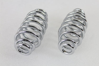 V-Twin Chrome 5 Inch Seat Spring Set - Heavy Duty Support with 5.5mm Wire Diameter