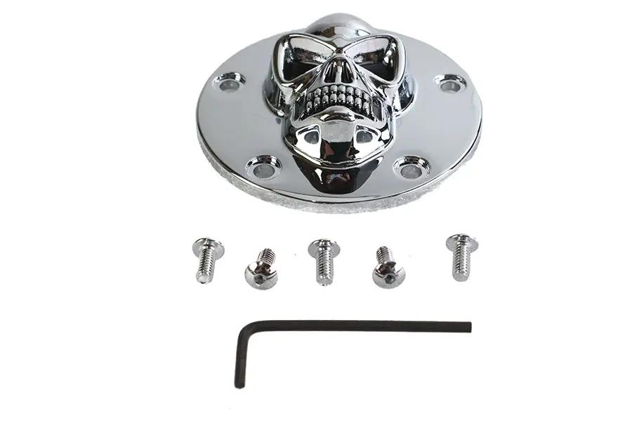 V-Twin Skull Face Ignition System Cover 5-Hole Chrome for Harley Davidson FXST Models by V-Twin