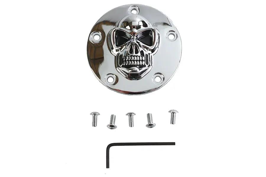 V-Twin Skull Face Ignition System Cover 5-Hole Chrome for Harley Davidson FXST Models by V-Twin