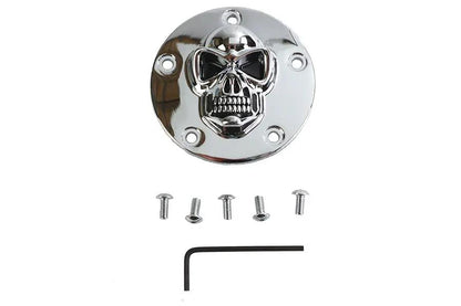 V-Twin Skull Face Ignition System Cover 5-Hole Chrome for Harley Davidson FXST Models by V-Twin