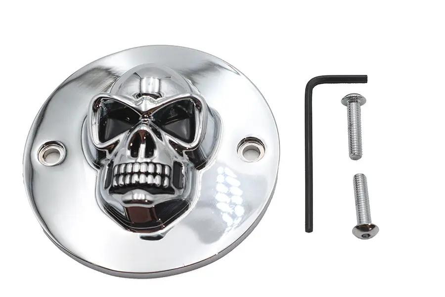 V-Twin Skull Face Ignition System Cover Chrome for Harley Davidson FL Models by V-Twin