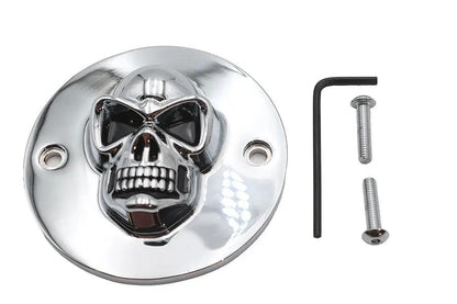 V-Twin Skull Face Ignition System Cover Chrome for Harley Davidson FL Models by V-Twin
