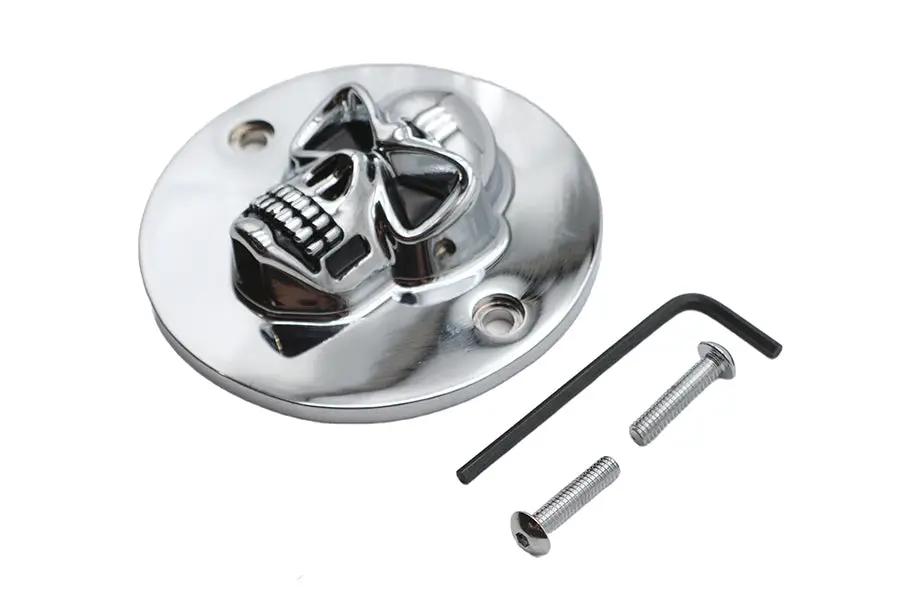 V-Twin Skull Face Ignition System Cover Chrome for Harley Davidson FL Models by V-Twin