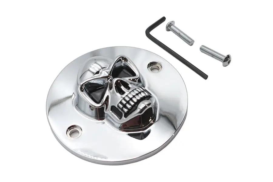 V-Twin Skull Face Ignition System Cover Chrome for Harley Davidson FL Models by V-Twin