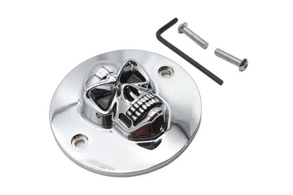 V-Twin Skull Face Ignition System Cover Chrome for Harley Davidson FL Models by V-Twin