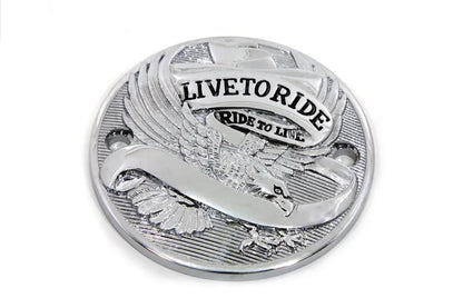 V-Twin Chrome 2-Hole Live to Ride Ignition System Cover for Harley Davidson FL Models by V-Twin