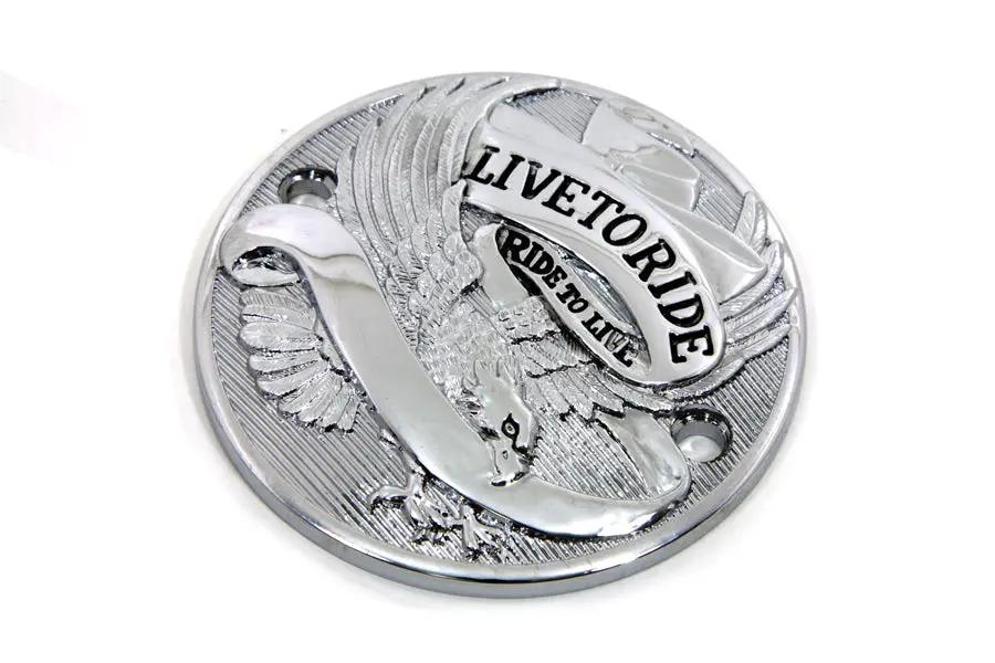 V-Twin Chrome 2-Hole Live to Ride Ignition System Cover for Harley Davidson FL Models by V-Twin