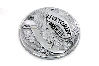 V-Twin Chrome 2-Hole Live to Ride Ignition System Cover for Harley Davidson FL Models by V-Twin