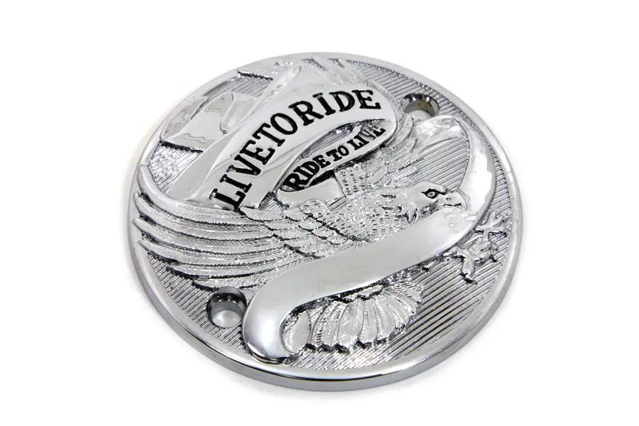 V-Twin Chrome 2-Hole Live to Ride Ignition System Cover for Harley Davidson FL Models by V-Twin