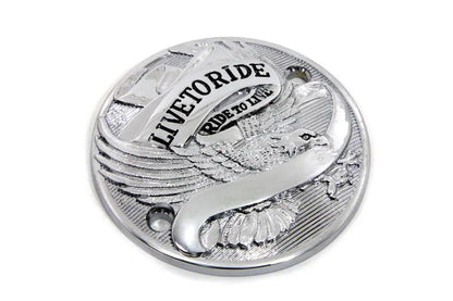 V-Twin Chrome 2-Hole Live to Ride Ignition System Cover for Harley Davidson FL Models by V-Twin