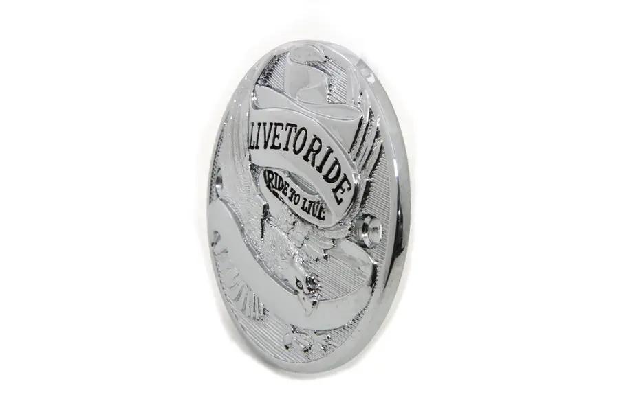 V-Twin Chrome 2-Hole Live to Ride Ignition System Cover for Harley Davidson FL Models by V-Twin
