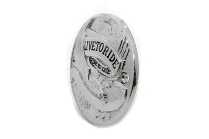 V-Twin Chrome 2-Hole Live to Ride Ignition System Cover for Harley Davidson FL Models by V-Twin