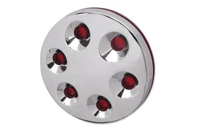 V-Twin Chrome 3-D Derby Cover for Harley Davidson FL Models - Part 73005 by V-Twin
