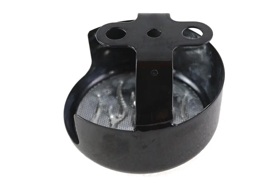 V-Twin Round Horn Cover Black with Chrome Flame for Harley Davidson XL Models by V-Twin