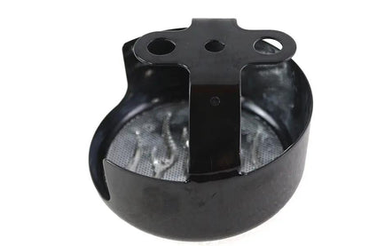V-Twin Round Horn Cover Black with Chrome Flame for Harley Davidson XL Models by V-Twin