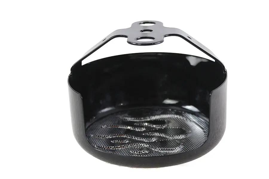 V-Twin Round Horn Cover Black with Chrome Flame for Harley Davidson XL Models by V-Twin