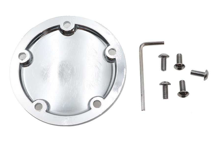V-Twin Red Baron Cross Ignition System Cover 5-Hole Chrome for Harley Davidson FXST