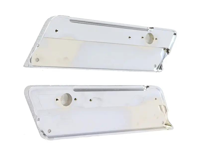 V-Twin Wyatt Gatling Saddlebag Face Plate Chrome Finned Saddlebag Latch Cover Kit for Harley FLT 1992-2001 by V-Twin