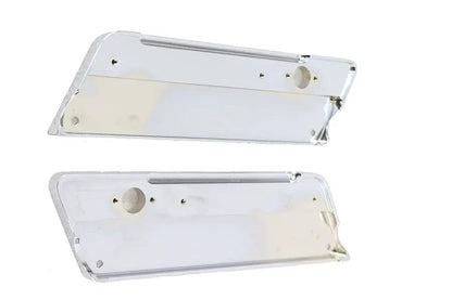 V-Twin Wyatt Gatling Saddlebag Face Plate Chrome Finned Saddlebag Latch Cover Kit for Harley FLT 1992-2001 by V-Twin