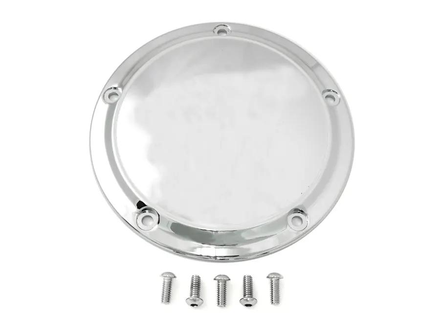 V-Twin Chrome 5-Hole Smooth Derby Cover for Harley Davidson FXST by V-Twin