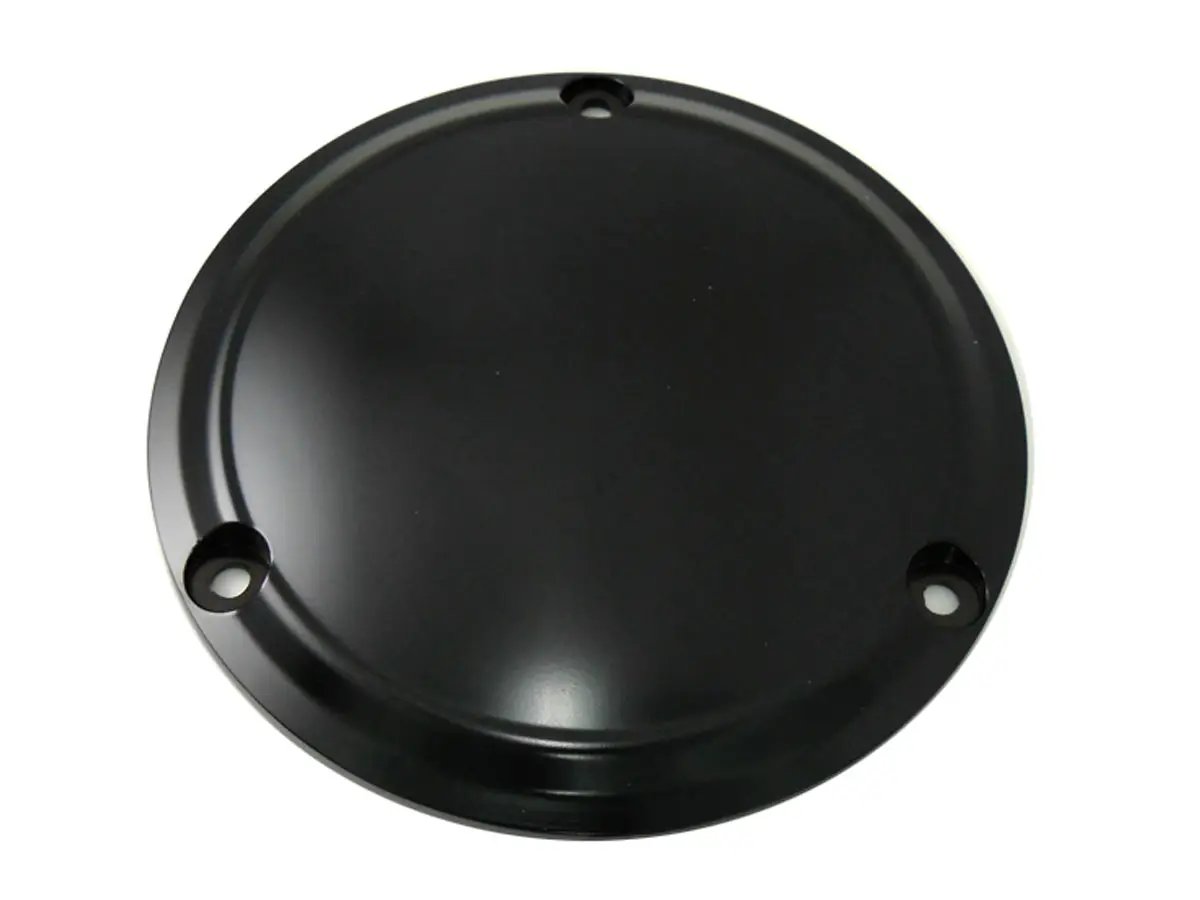 V-Twin Matte Black 3-Hole Smooth Derby Cover for Harley Davidson FL Models by V-Twin