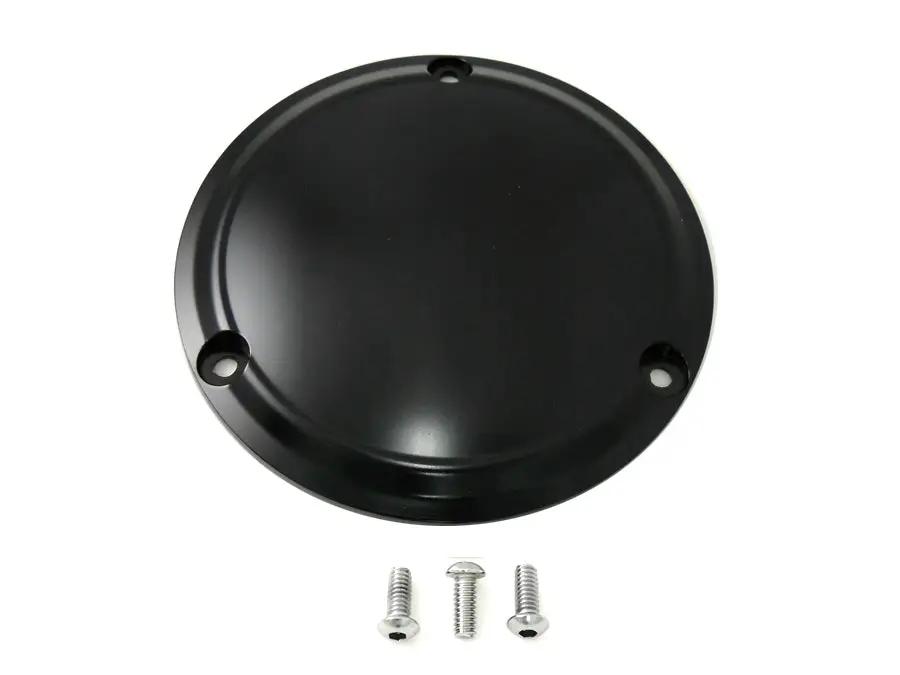 V-Twin Matte Black 3-Hole Smooth Derby Cover for Harley Davidson FL Models by V-Twin