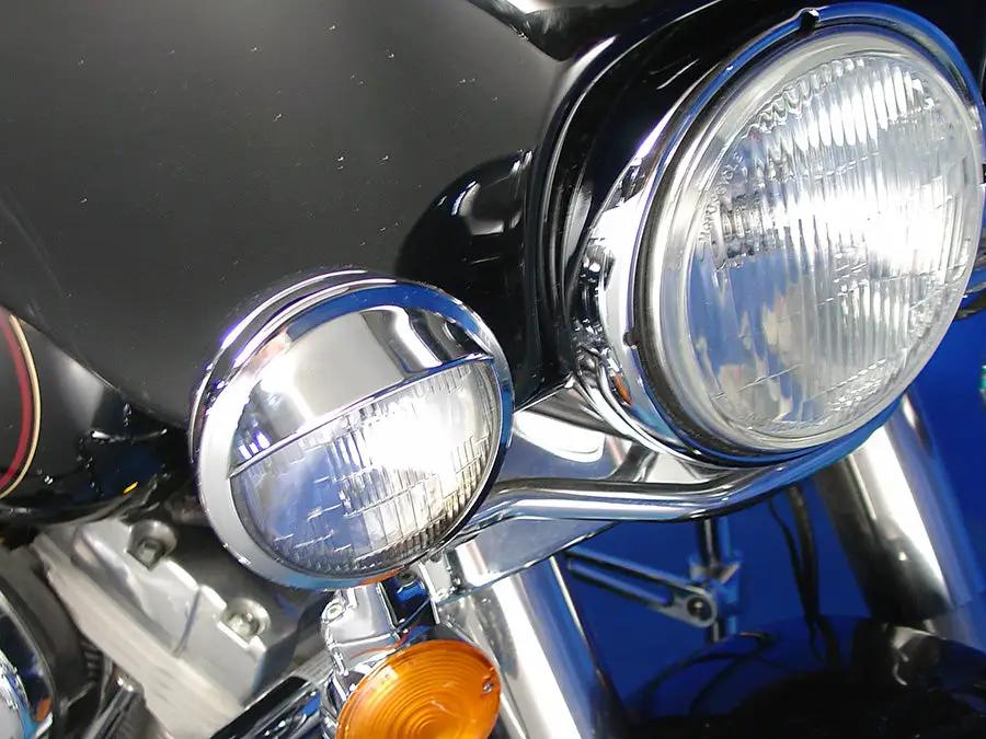 V-Twin Chrome 4-1/2 Inch Deco Spotlamp Visor Set for Harley Davidson FL Models by V-Twin