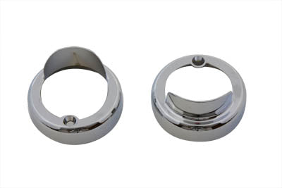 V-Twin Chrome Bullet Marker Lamp Visor with Built-in Visor - Part Number 70437VB
